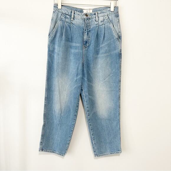 Free People pleated jeans blue denim we the free size 31 - Picture 1 of 7